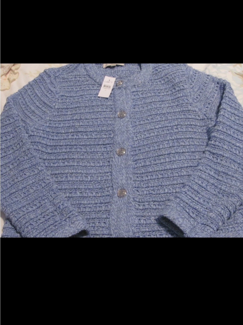 Ann Taylor Texture Button down Cardigan Sweater Lilac blue NWT size XL
